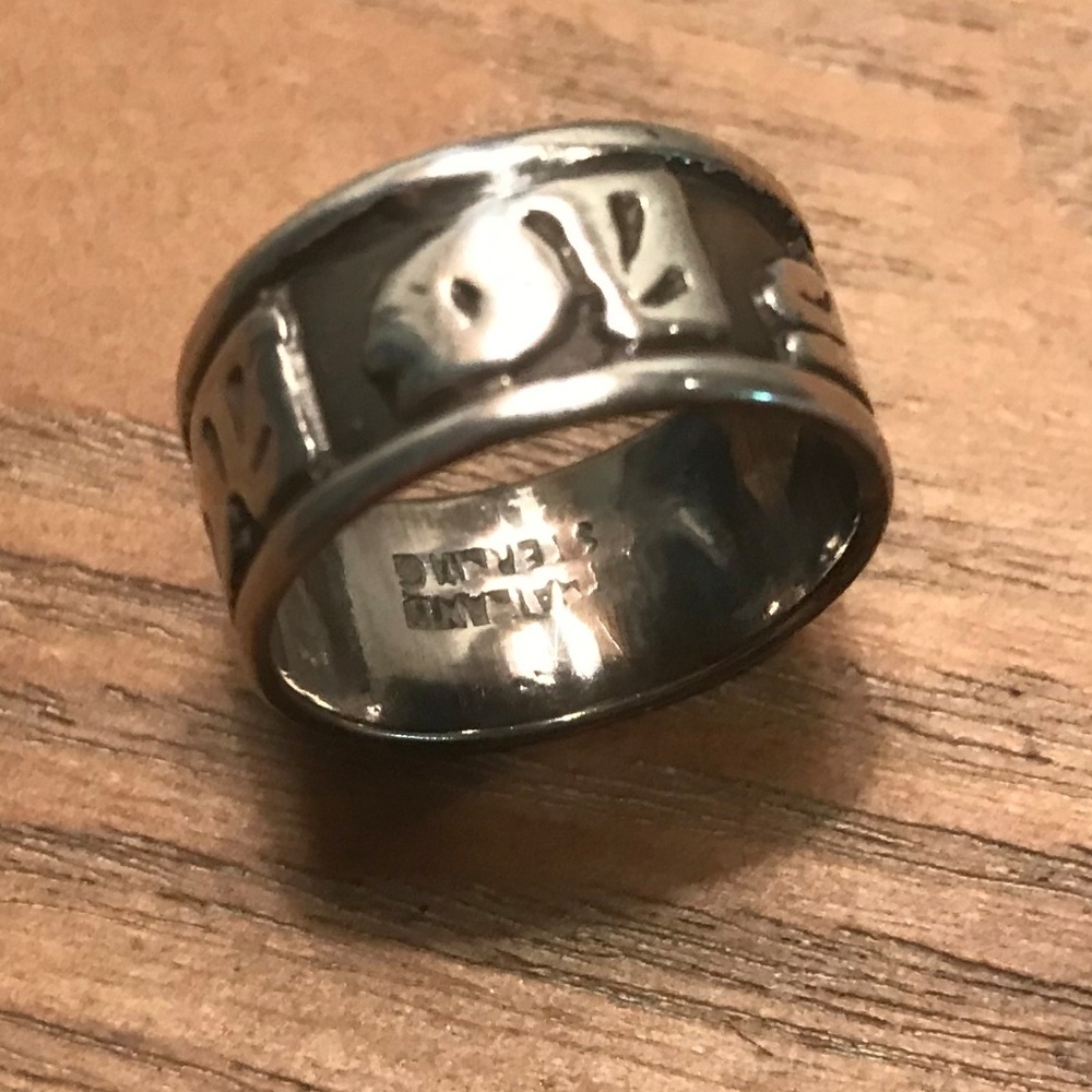 Vintage Sterling Silver Aztec Ring - Size 5.5